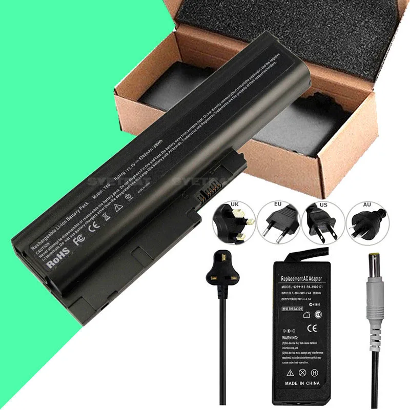 5200mAh лаптоп с Зарядное устройство/батарея для Lenovo IBM ThinkPad T60 R60 FRU92P1141 FRU92P1139