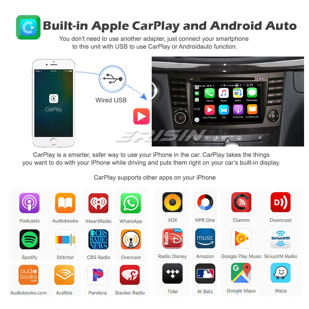 Автомагнитола 7 &quotдля Mercedes E/CLS/G Class W211 W219 DSP wifi DAB + Carplay gps Авторадио головное