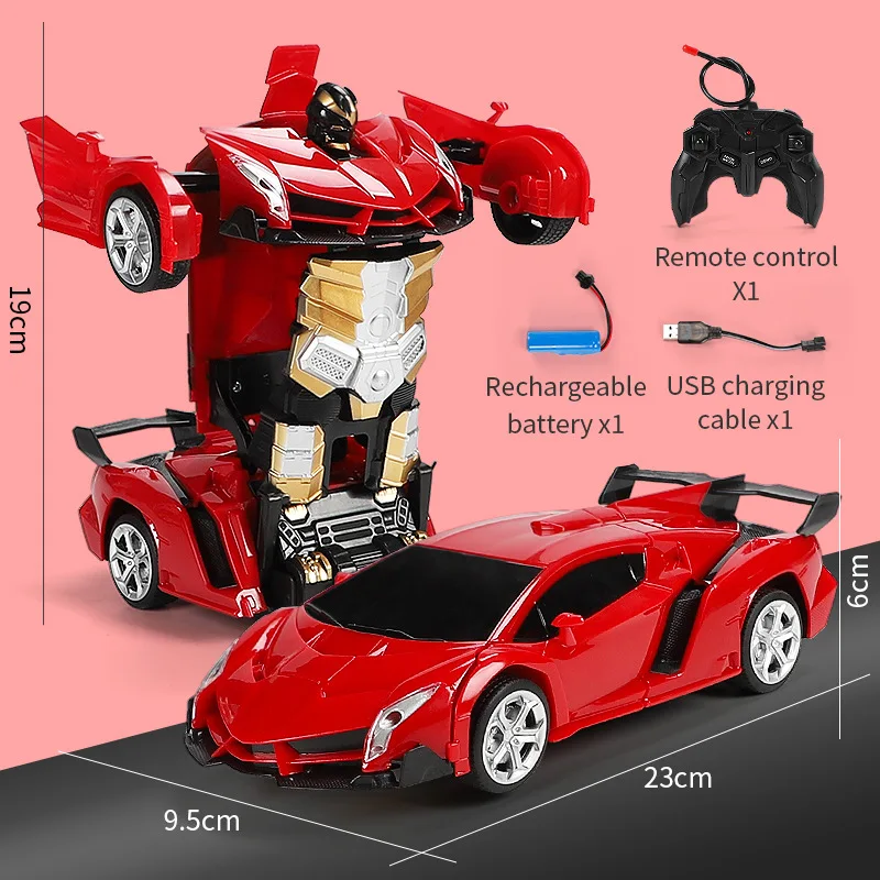 

Transformer Autobot remote control deformation car 1:18 one button deformation children drift car