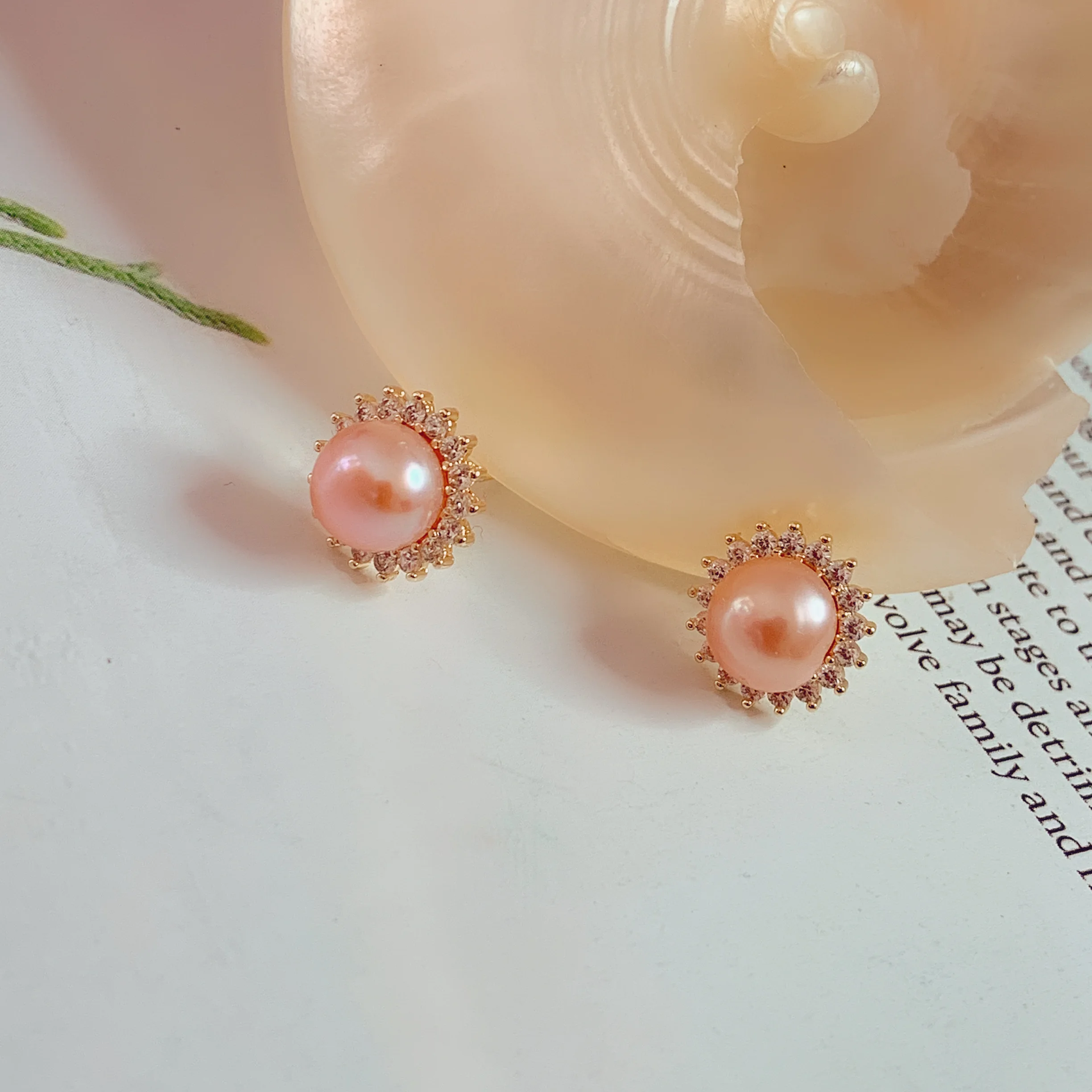 

Classic pearl earrings simple wild sunflower earrings new micro-inlaid zircon earrings party birthday jewelry accessories gifts