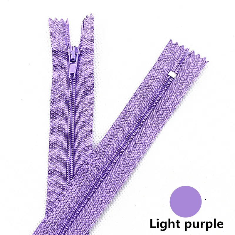 

10pcs 4Inch-24inch(10cm-60Cm)Light purple Nylon Coil Zippers for Tailor Sewing Crafts Nylon Zippers Bulk