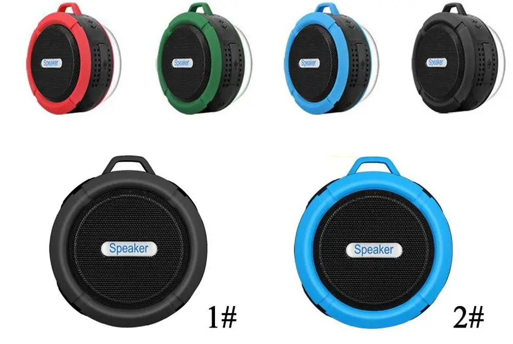 Водонепроницаемый Bluetooth динамик для душа C6 с мощным драйвером, долгим временем работы от аккумулятора и микрофоном, съемным вакуумным креплением в розничной упаковке.