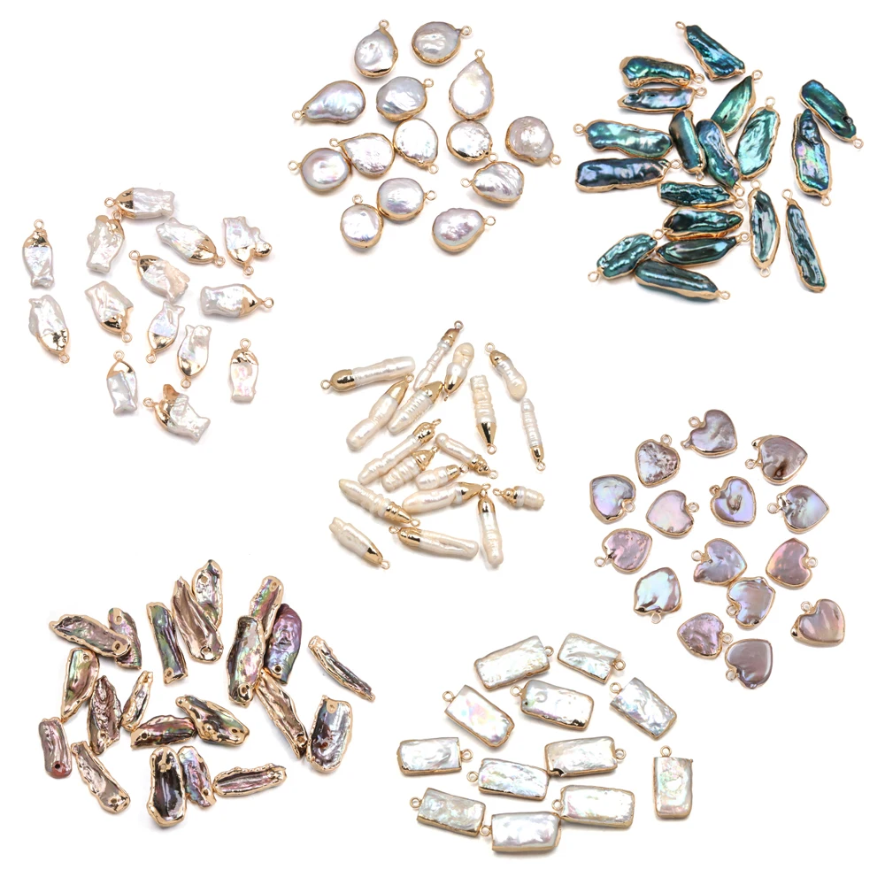 

Natural Freshwater Pearl Pendants Irregular Shape Charms Pendants For Jewelry Making DIY Accessories Fit Necklaces Earring Gift