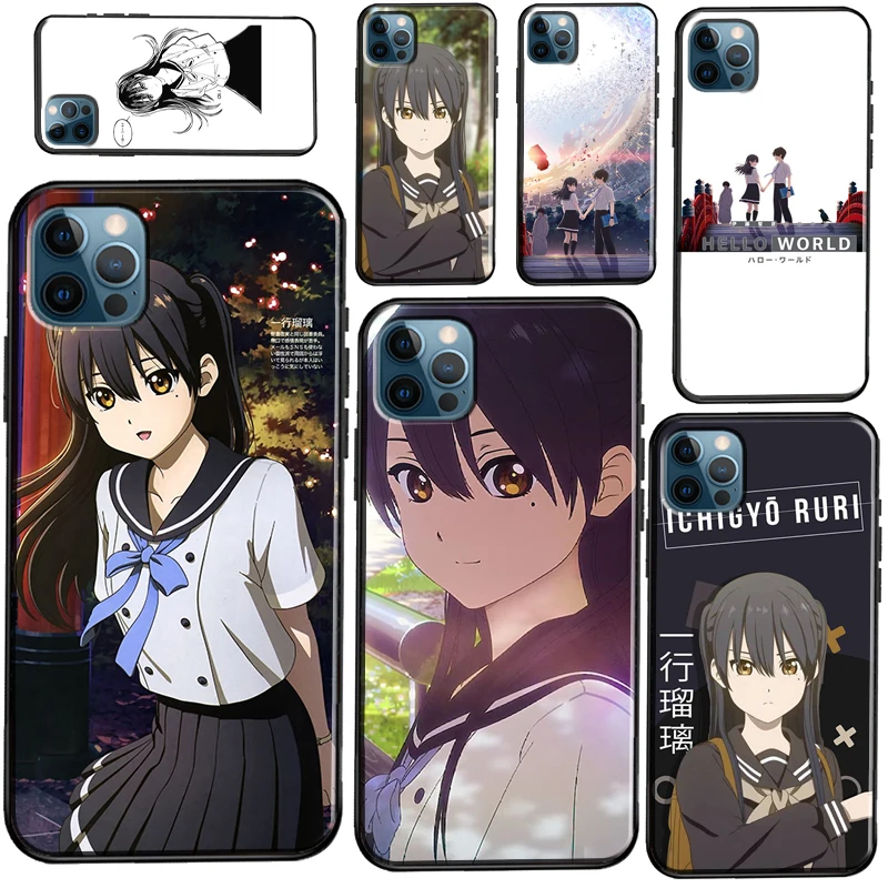 

Мягкий чехол Hello World с аниме для iPhone 12 Pro Max 13 Mini 11 Pro Max X XR XS Max SE2 8 7 Plus, чехол для телефона