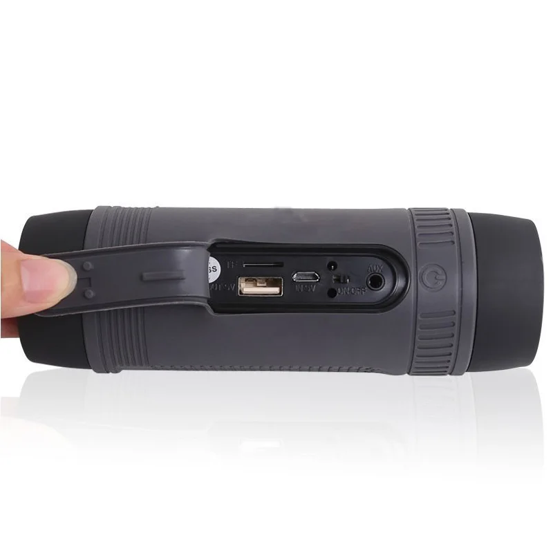 Column Bluetooth Speaker Fm Radio Waterproof Portable Sound Box Outdoor Boombox Mini Wireless Bicycle Speaker+Mounting | Электроника
