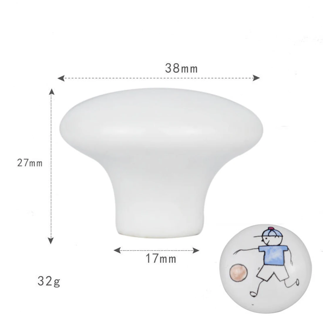 10 шт. мультяшная круглая ручка с одним отверстием керамический шкаф дверная