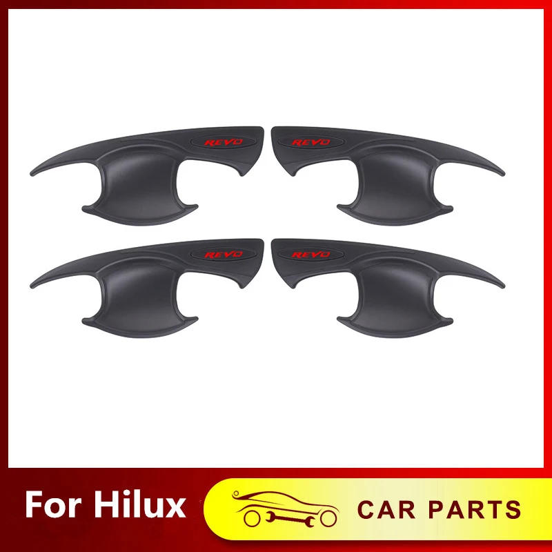 

Матовая Черная защитная крышка ABS для двери, задняя крышка ручки, подходит для Toyota Hilux Revo Rocco 2015-2021