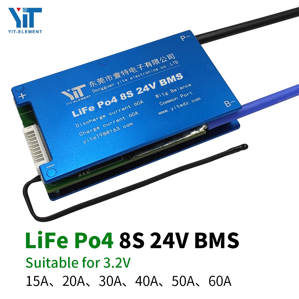 

8S 24V 3.2V lithium battery protection board temperature equalization overcurrent protection BMS PCB 15A 20A 30A 40A 50A 60A