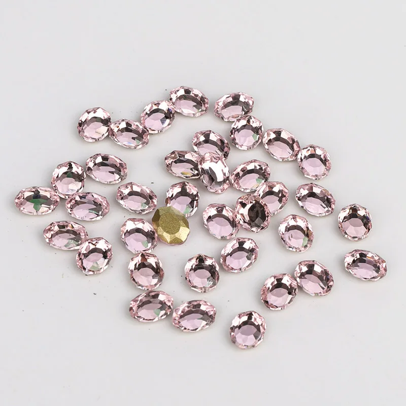 Светло розовые зеркальные Стразы с плоской задней поверхностью для украшения