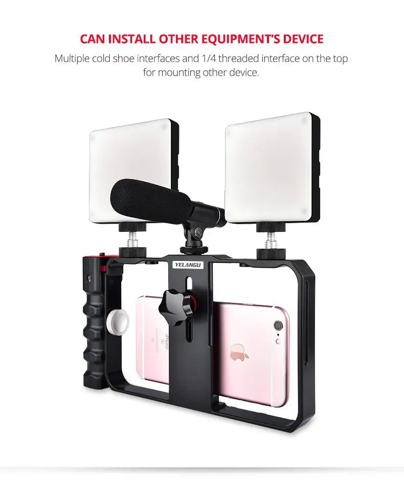 BEESCLOVER Mobile Phone Rabbit Cage Stand Hand Held Camera Bracket Second Generation Movie Live Video Stabilizer r60 | Электроника