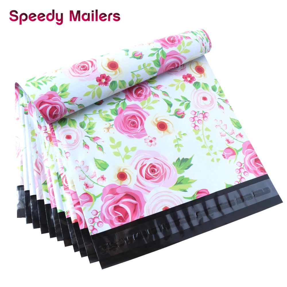10PCS 10x13'' Printed Rose Pattern Poly Mailer Without Padded Envelopes Self Seal Mailing Bags Envelope Shipping | Канцтовары