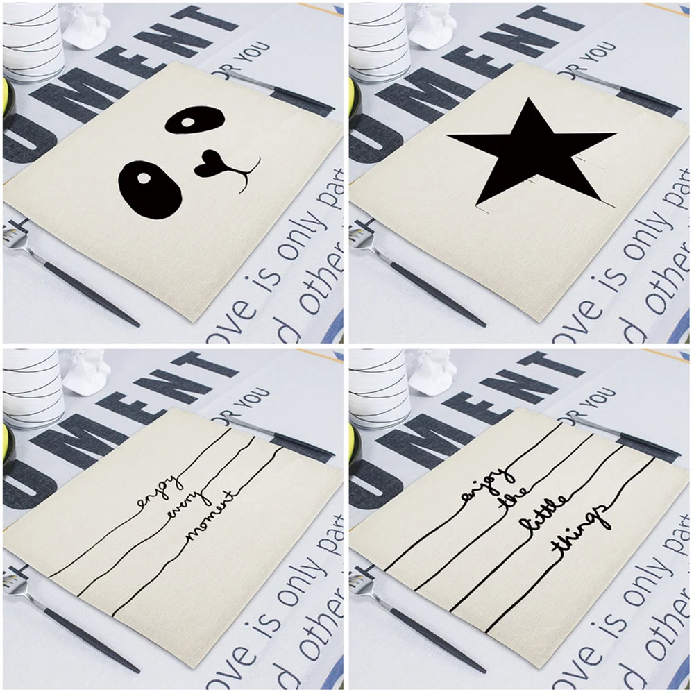 Настольная салфетка с скандинавскими буквами тканевый коврик принтом любви