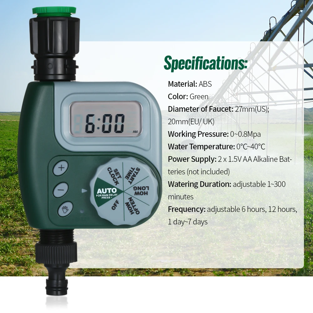 Automatic Water Timer Outdoor Garden Irrigation Controller 1-Outlet Programmable Hose Faucet Watering | Дом и сад