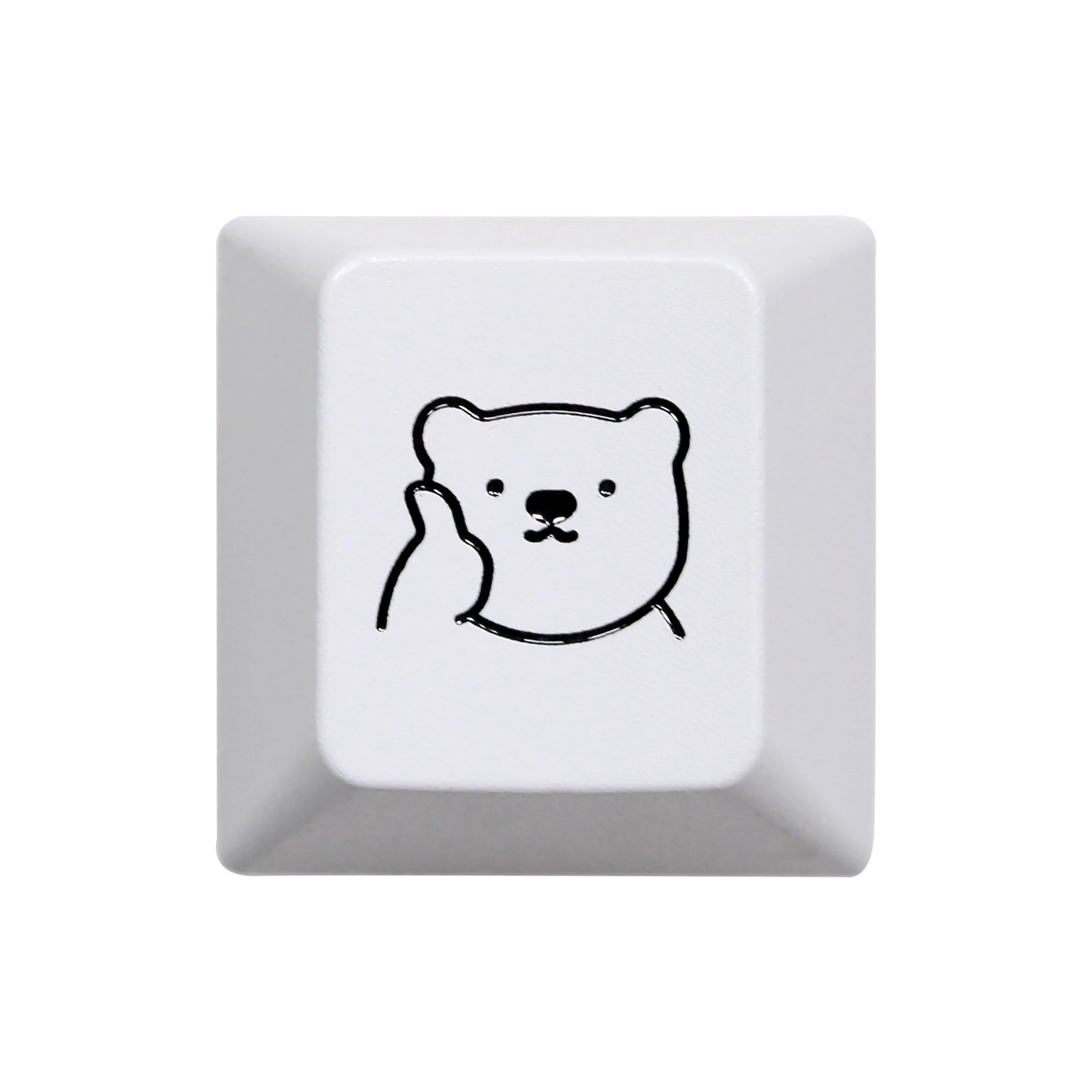 

Cute Litte Bear Artisan Keycap ESC R1 CNC anodized aluminum Compatible Cherry MX switches Cherry Profile White Dispensing Tech