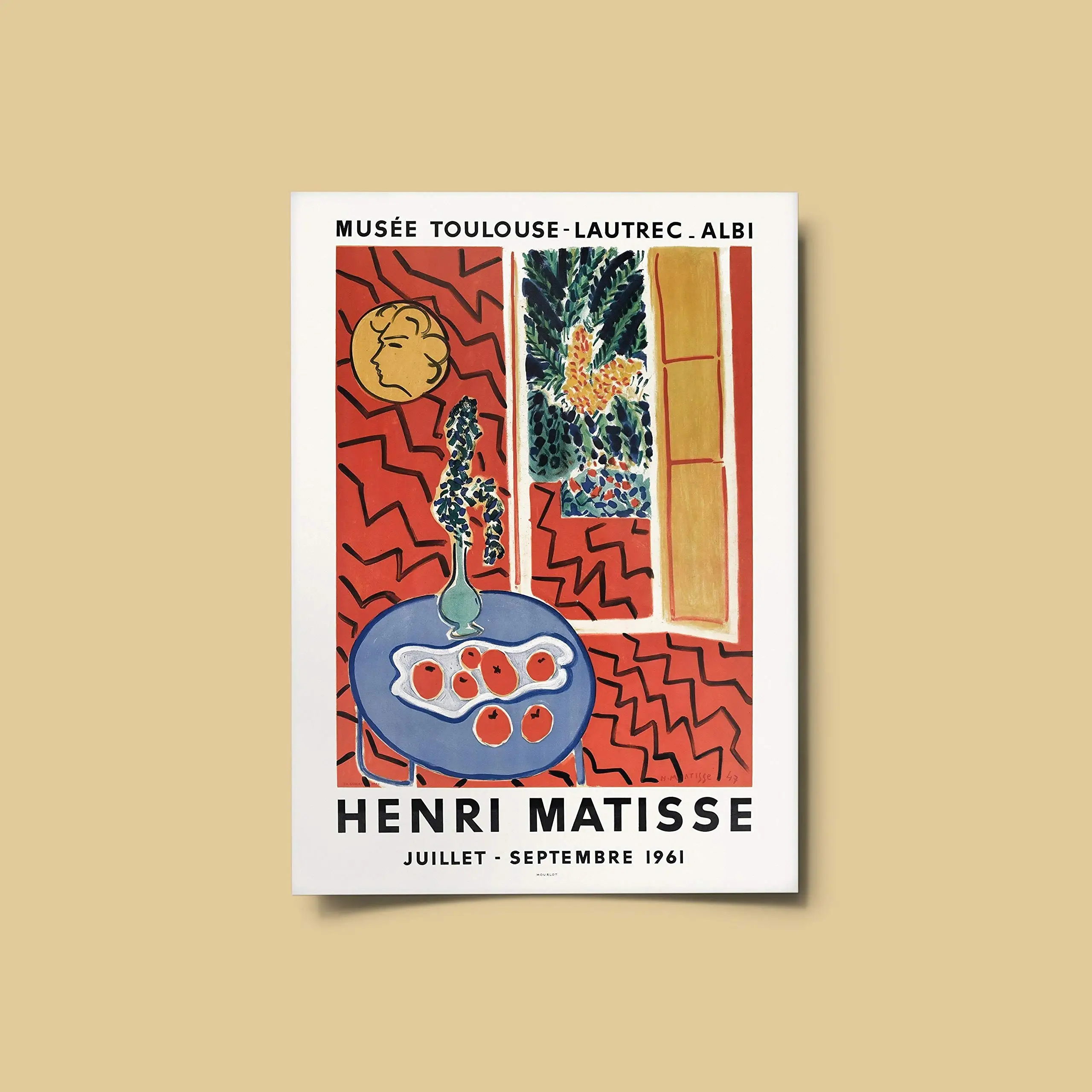 

Henri Matisse Poster Matisse Print Exhibition Poster Cheap Wall Art Museum Print from 1961 Redesigned Reprint Retro Metal Tin Si