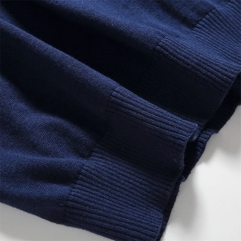 

UNIVOS KUNI 2019 Men Sweaters casaco masculino Pullover Fit 100% Cotton Solid Men Sweaters Pullover Plus Size 3XL J257
