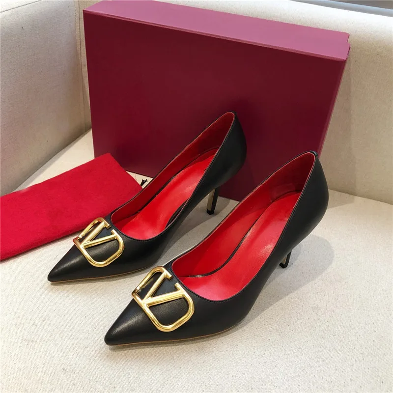 Туфли лодочки женские с острым носком роскошные дизайнерские высокий каблук без