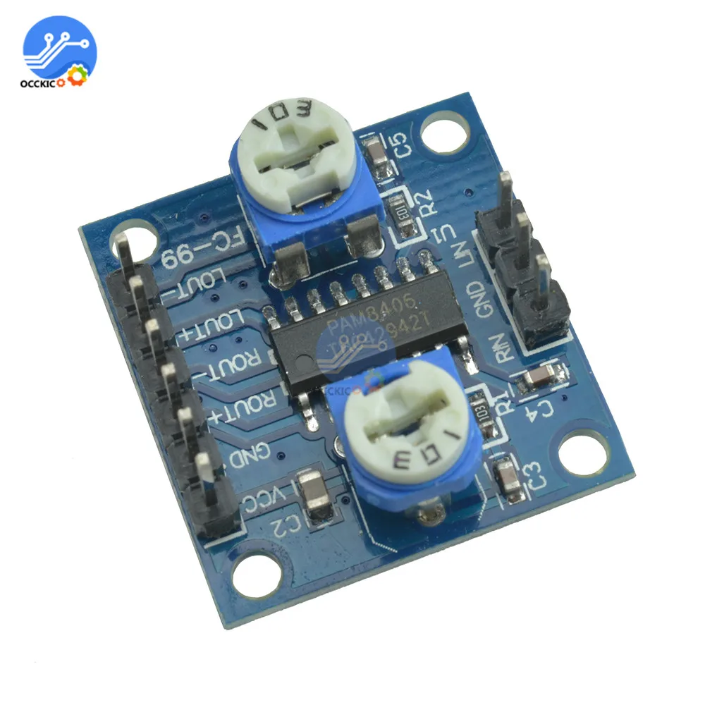 Плата усилителя PAM8406 цифровой звуковой динамик с потенциометром громкости 5Wx2