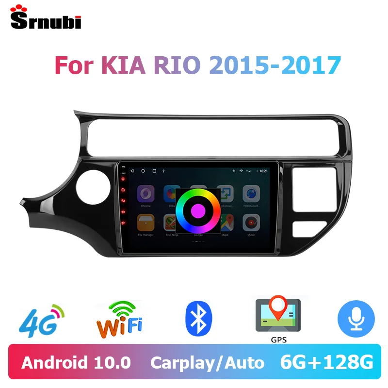 Автомагнитола Srnubi для Kia RIO мультимедийный проигрыватель на платформе Android 10 с