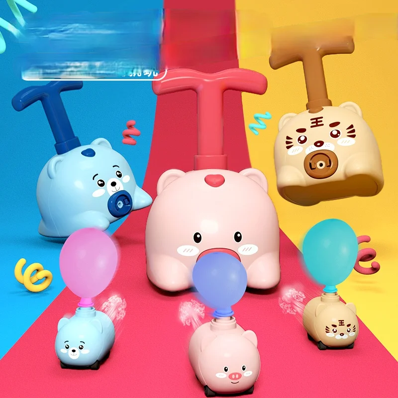 

Air powered balloon car piggy balloon toy Children's inflatable baby toy