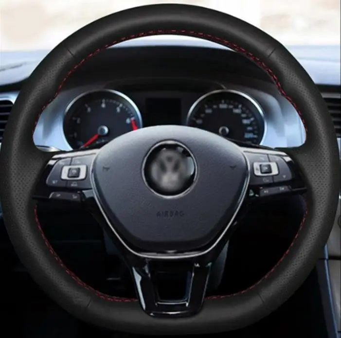 Швейные натуральная кожа Автомобильный руль крышка автомобильные аксессуары