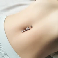 butterfly piercing belly button navel ring silver body decorations real 925 sterling jewelry for women fashion punk 1 5 mm thick