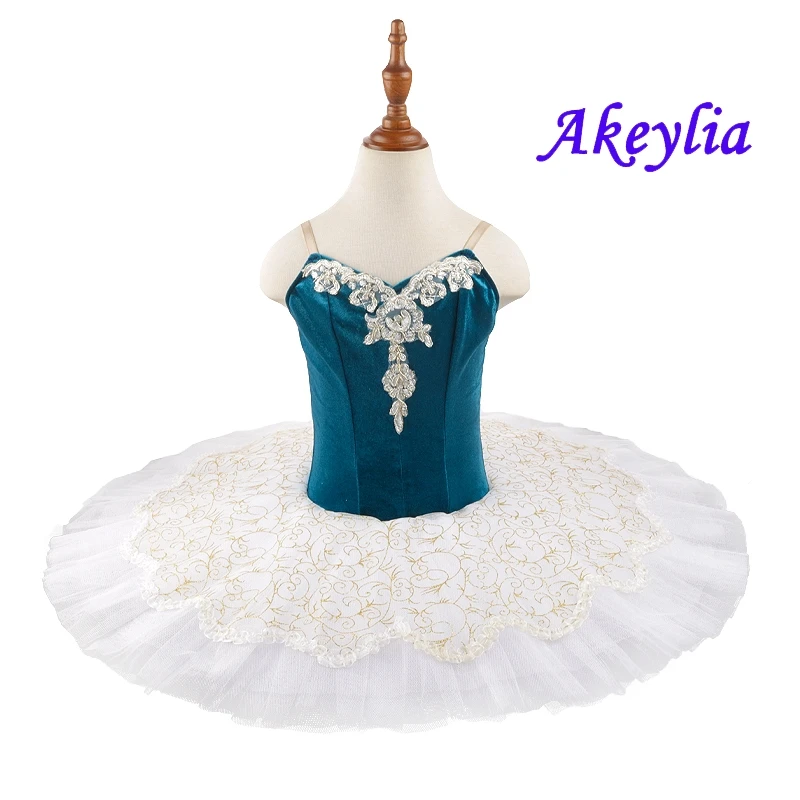 Бархатное зеленое белое платье балетка для девочек предпрофессиональные