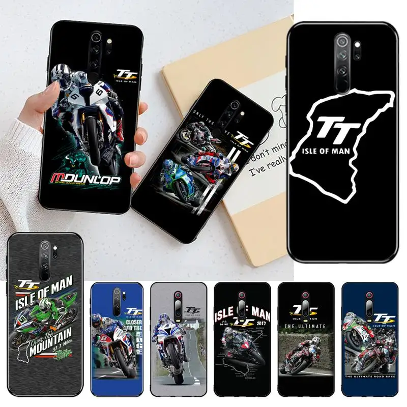 

YJZFDYRM Isle Of Man TT Motorcycle race Black TPU Soft Phone Case for Redmi Note 9 8 8T 8A 7 6 6A Go Pro Max Redmi 9 K20