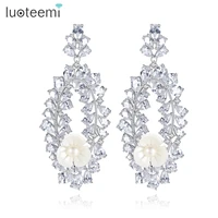 luoteemi bohemian style charms shell flower shape luxury bridal wedding jewelry accessories for women dangle earrings christmas