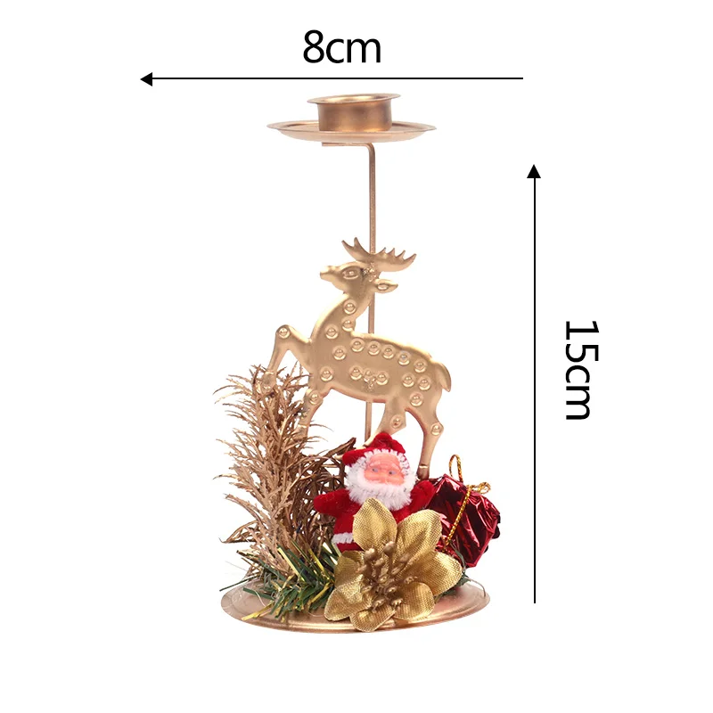 2022 Christmas Candle Holder Santa Claus elk Star Candlestick New Year Table Ornaments Xmas Gift Merry Decor For home | Дом и сад