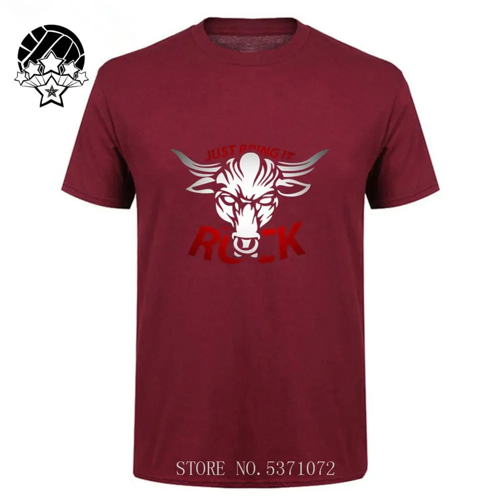 Мужские футболки Дуэйн Джонсон The Rock Brahma Bull Just Bring It 100% хлопковые с круглым вырезом