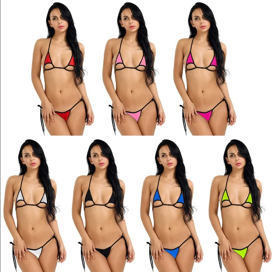 Микро бикини с открытой промежностью экстремальный сексуальный купальник на