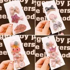 Детский набор заколок для волос Детские аксессуары для волос модный бант простая челка зажим Принцесса Милая шпилька для волос для девочки обрезанная головка боковой зажим