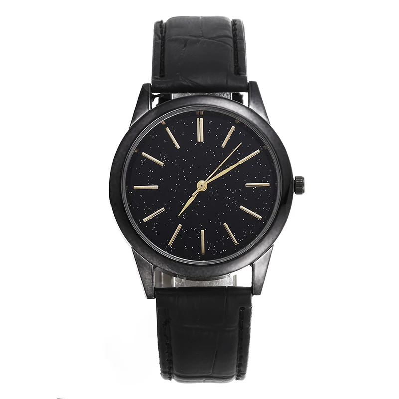 leather black Лучшие продажи роскошные женские часы модные звездное небо часы магнит Геометрическая поверхность женские часы с алмазами Relogio Feminino - Цвет: leather black