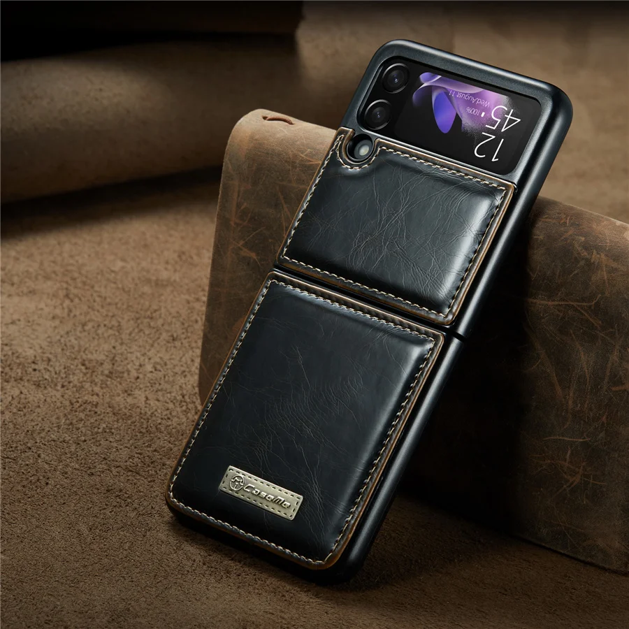 Роскошный Ретро-чехол Z Flip3 для Etui Samsung Galaxy флип-чехол с 3 искусственными кожаными