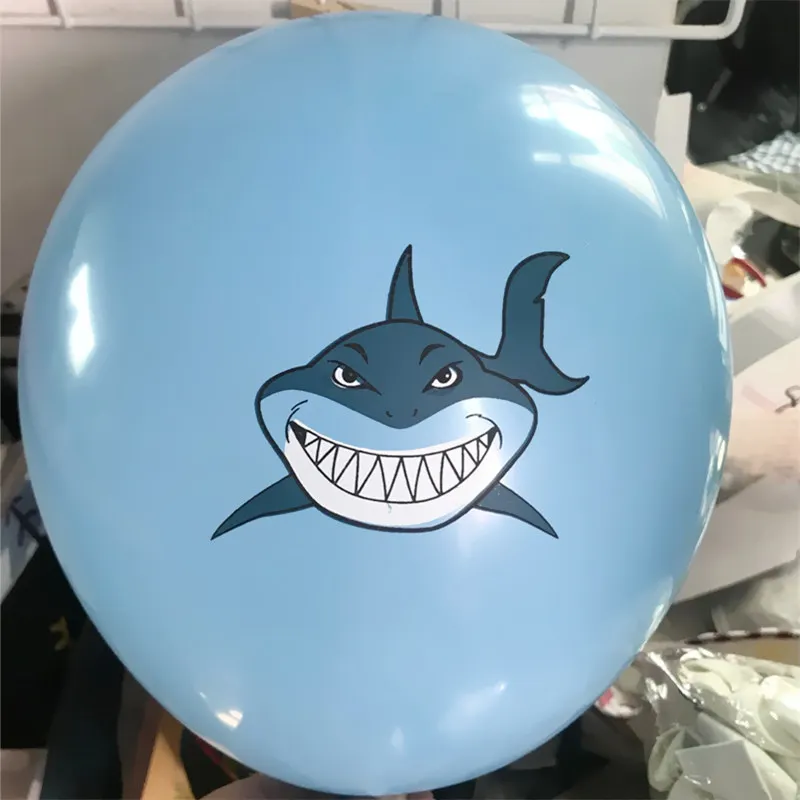 Новый 12 дюймовый цветной angry shark вечерние украшение шар латексный воздушный