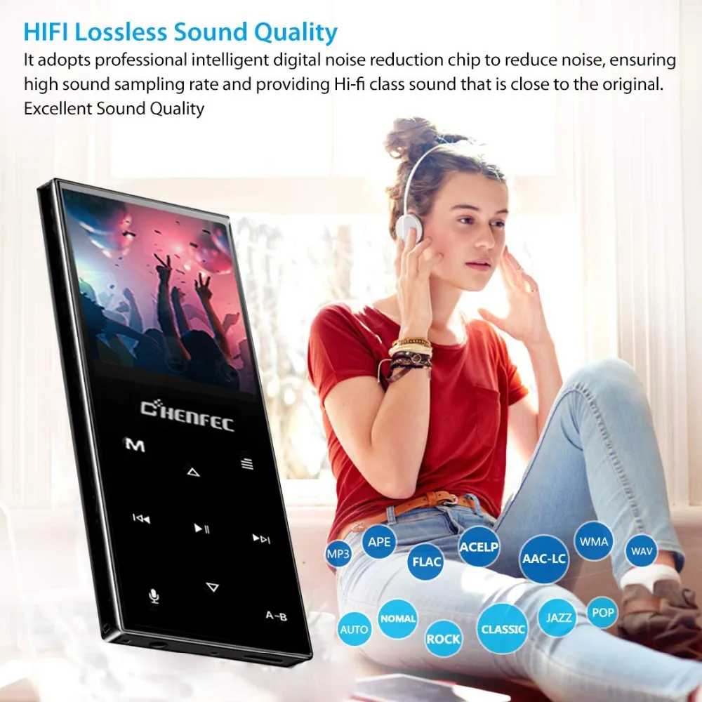Mp3-плеер с Bluetooth, встроенный динамик, металлический музыкальный плеер без потерь с fm-радио, электронная книга для Walkman с поддержкой tf-карты до 128 ГБ