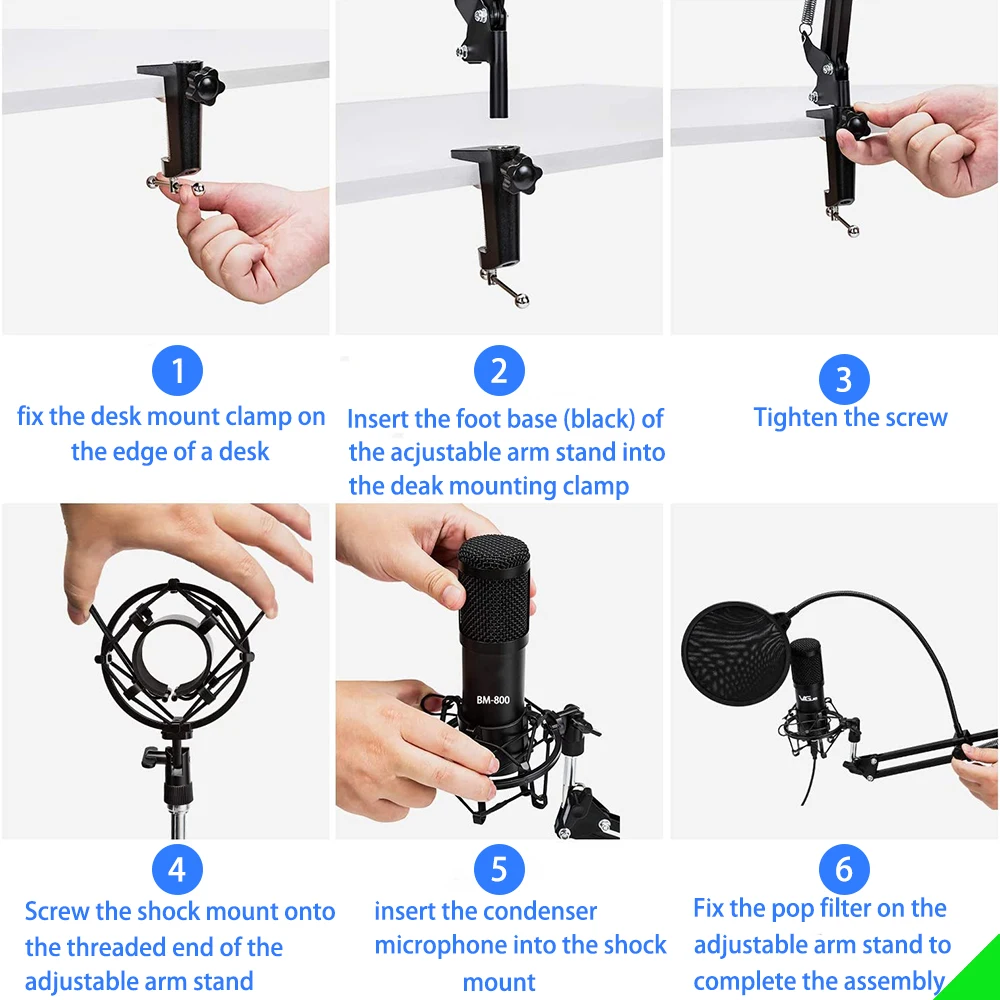 Конденсаторный микрофон BM800 компьютерная запись якорь сеть звук K Song|Микрофонные