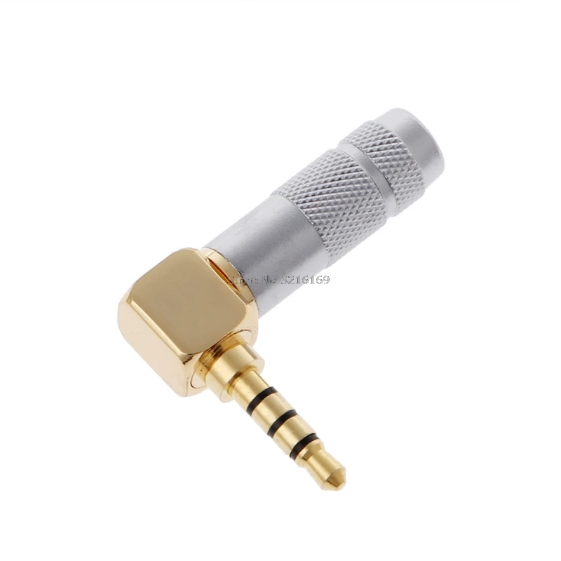 Латунный стерео штекер 3 5 мм 4 полюса 90 градусов для ремонта наушников 1 шт. кабель