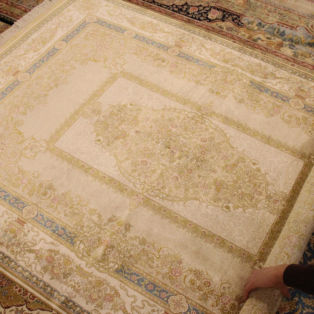 Yilong 4 5 'x 6 5' классический дизайн Шелковый персидский ковер ручной работы