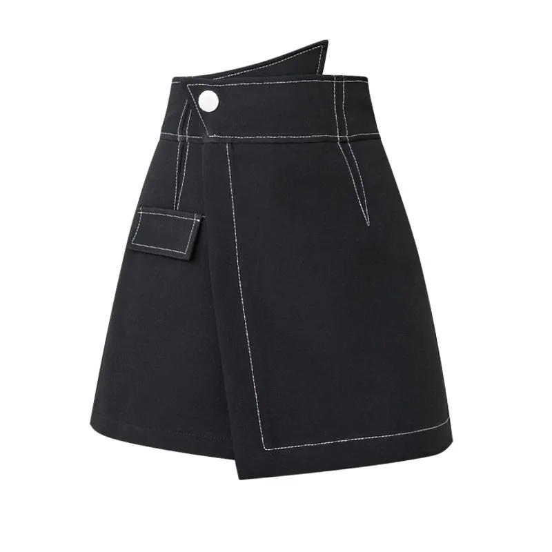 

2021 spring & summer mini skirts high waist skirt asymmetrical white fashion short skirt A-line half skirts female BSQ158