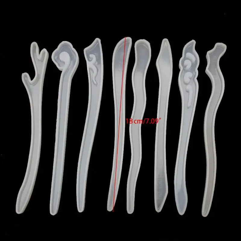 

8Pcs DIY Classical Hairpin Silicone Mold Hair Sticks Jewelry Making Resin Craft Tool DIY Pendant Accessories Jewelry Making Tool