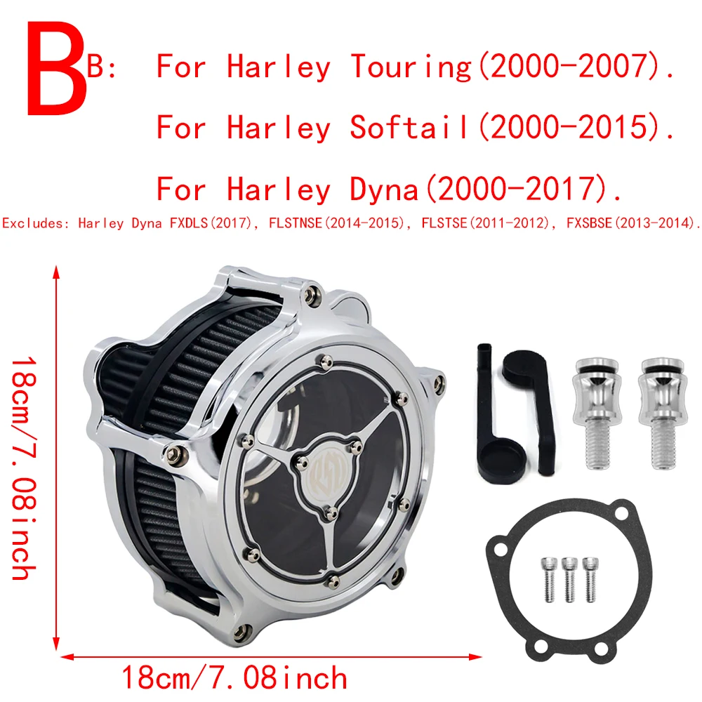 

Впускной фильтр воздухоочистителя RSD Clarity, хромированный для Harley Sportster Iron 883 1200 Dyna Softail FXSTC Fat Bob Touring FLHT FLHTC