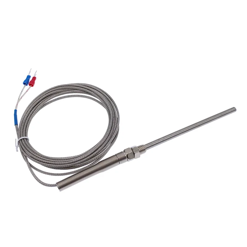 

100mm K type thermocouple probe type thermocouple sensor stainless steel thermocouple 1m 2m 3m 4m 5m cable 0-400℃