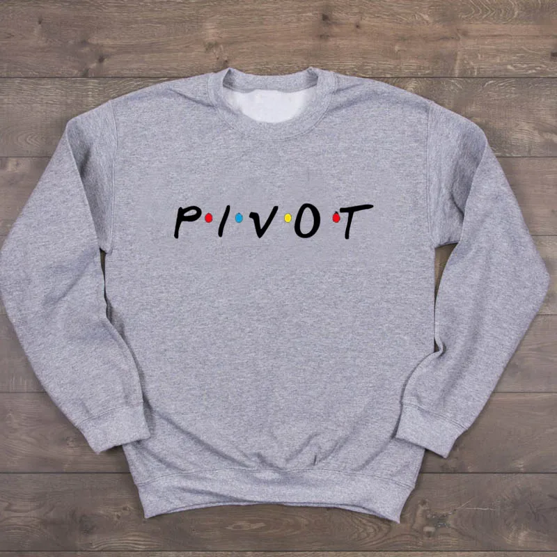 Толстовка с надписью Pivot для женщин Модный пуловер друзей ТВ шоу уличная одежда