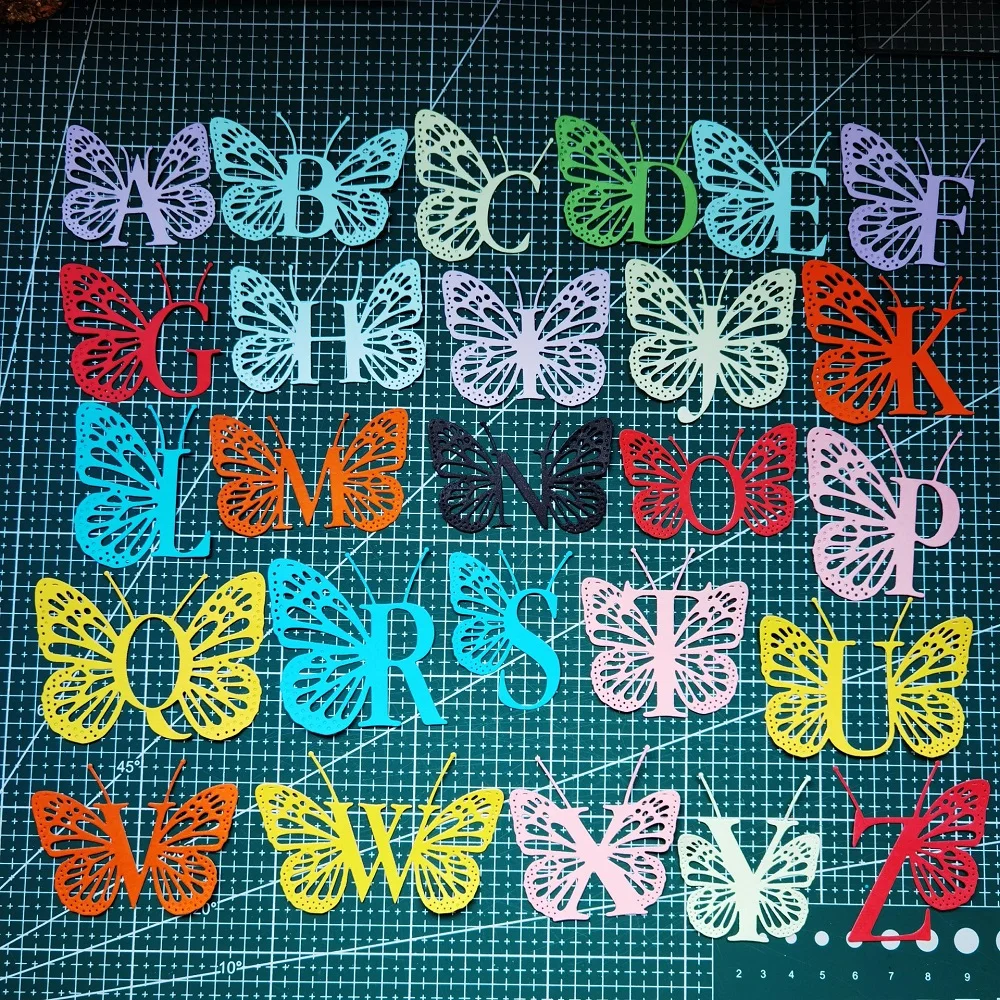 

26 Big Butterfly Letters Metal Cutting Dies Stencils For Decoration DIY Scrapbooking 2021 New Christmas Dies