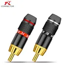 2 шт., разъем RCA, лидер продаж, позолоченный латунный прочный разъем RCA с вращающейся блокировкой, аудиовидео, RCA разъем