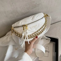 fashion gold chains crossbody bags for women 2021 new soft pu leather solid color luxury designer brand female chesk pack