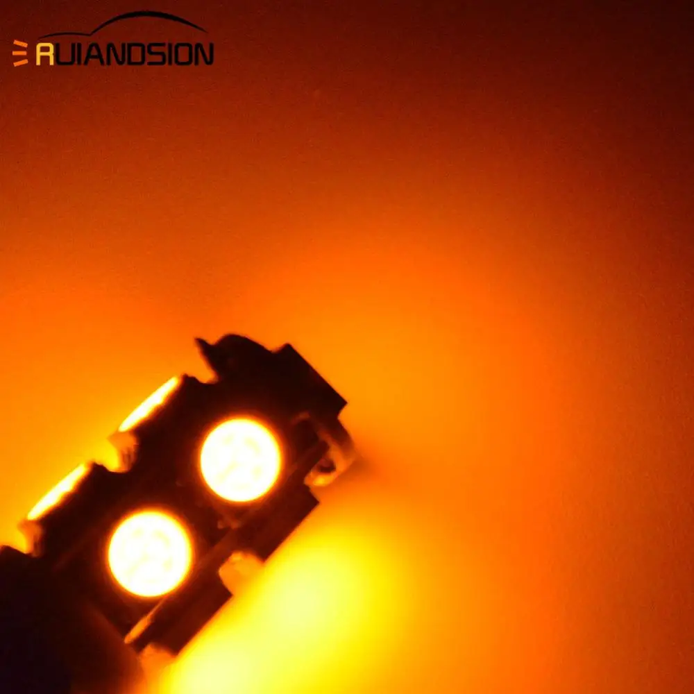 

BAX9S 9SMD 5050 LED Canbus lamps Error Free h6w BAY9S auto LED bulbs interior Lights Car Light Source parking 12V Amber 3000K