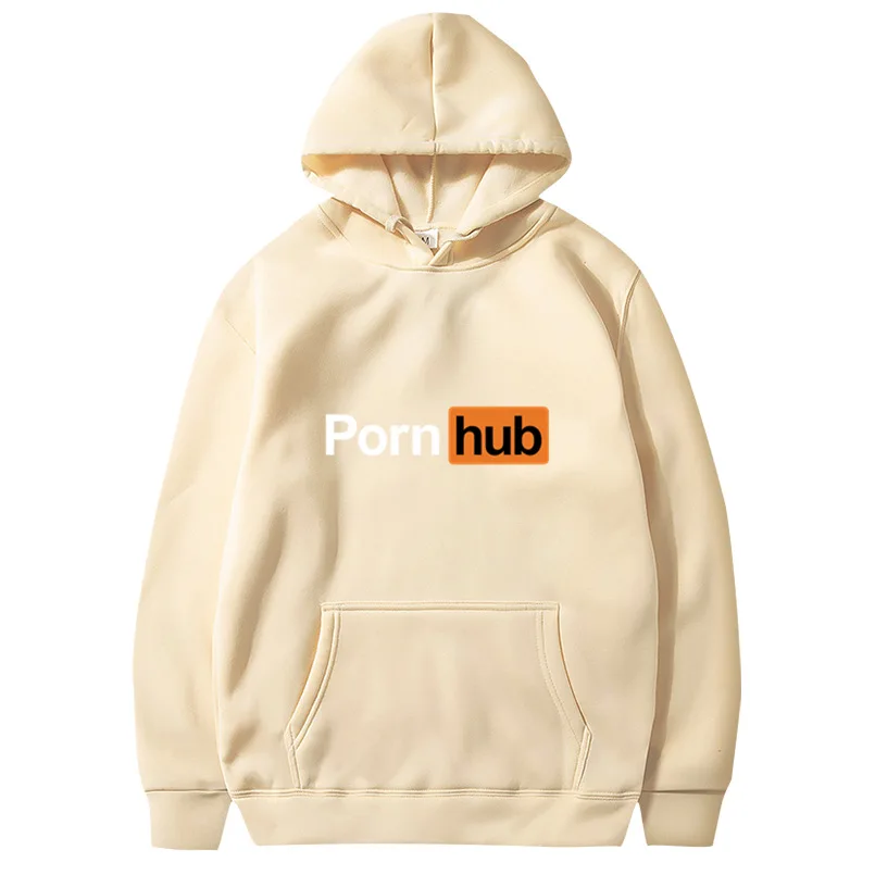 

Spring new men's sweater printing logo casual sweater pure color sweatshirt running hedging oversized loose pocket sweater
